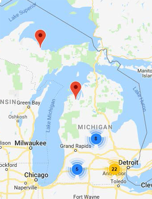 Residency programs Michigan map